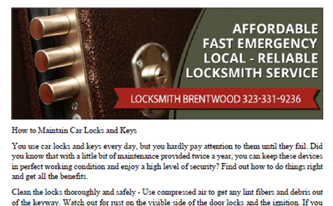 How to Maintain Car Locks and Keys in Brentwood - Click to download