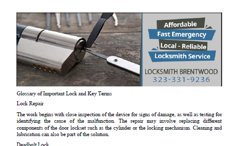 Glossary by Locksmith Brentwood - Click to download